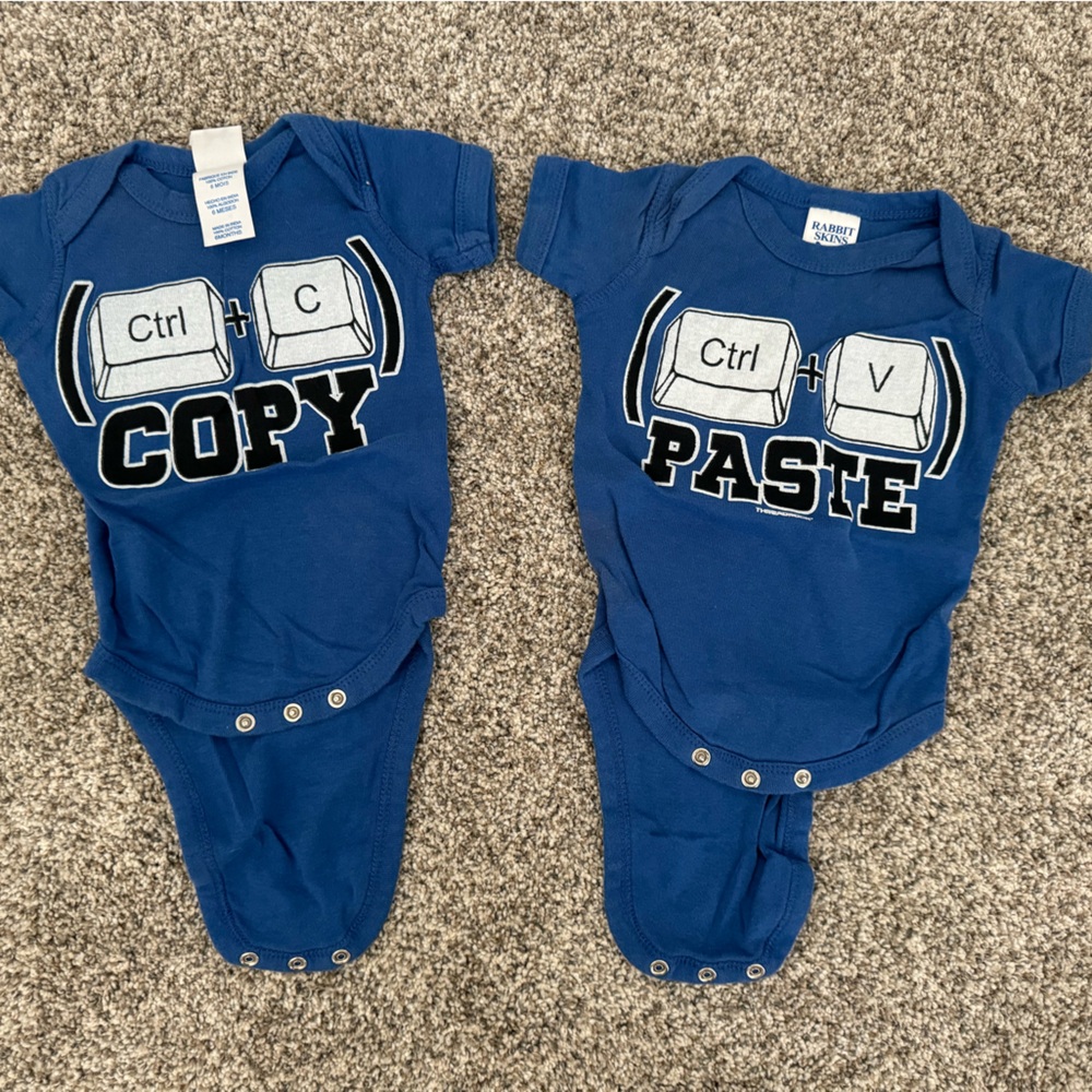 Copy & Paste Twin Onesie (NWOT)